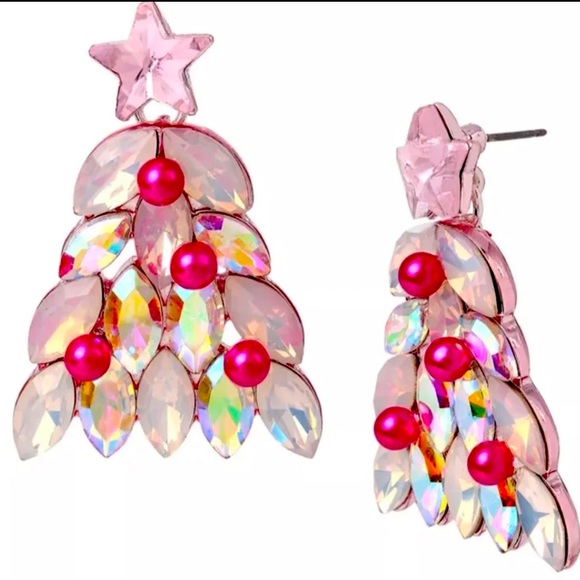 New BETSEY JOHNSON Christmas Tree Post Earrings - Picture 8 of 17